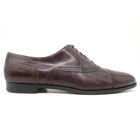 Bragano Burgundy Leather Cap Toe Lace Up Oxfords Shoes Men\'s 12 D main image 8